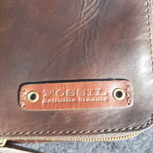 Fossil Men's Leather Hanging Toiletry Wash Bag Brown Travel Nashville Predators - Picture 13 of 13